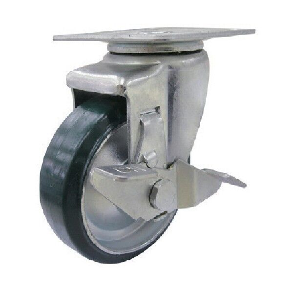 産業用キャスターS付自在車100径ウレタン車輪 SJ-100UWS 1