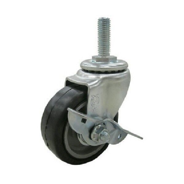 ねじ込みキャスターS付自在車100径ゴム車輪B入P1.75 ST-100NRBDS-M12-35 1