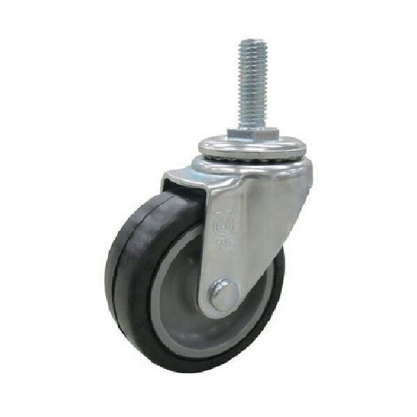 ねじ込みキャスター自在車 ゴム車輪ベアリング入