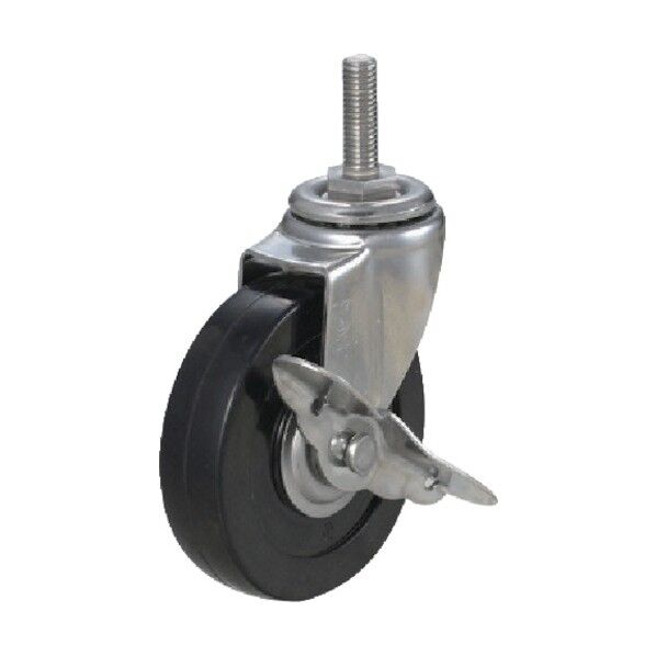 ねじ込みキャスターS付自在車 ハードゴム車輪 UNF1/2