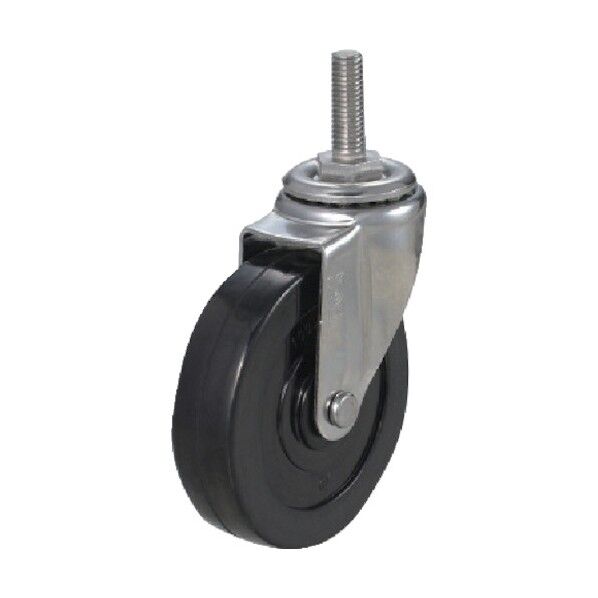 ねじ込みキャスター自在車100径ハードゴム車輪 ST-100RH-UNF1/2-25 1