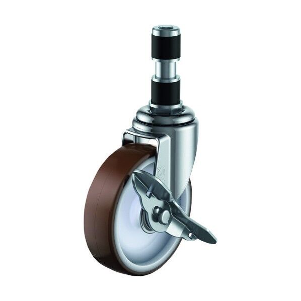 ユーエイ ゴムパイプ19径差込みキャスターS付自在車 100径ウレタン車輪 ETF-100URS-19 1台