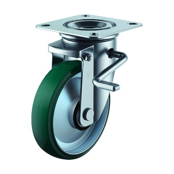 PMキャスター(始動性・重視タイプ)自在ストッパー付150径ウレタン車