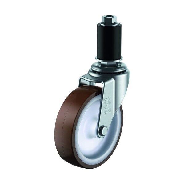 ゴムパイプ22径差込みキャスター自在車 65径ウレタン車輪 LTF-65UR-22 1点