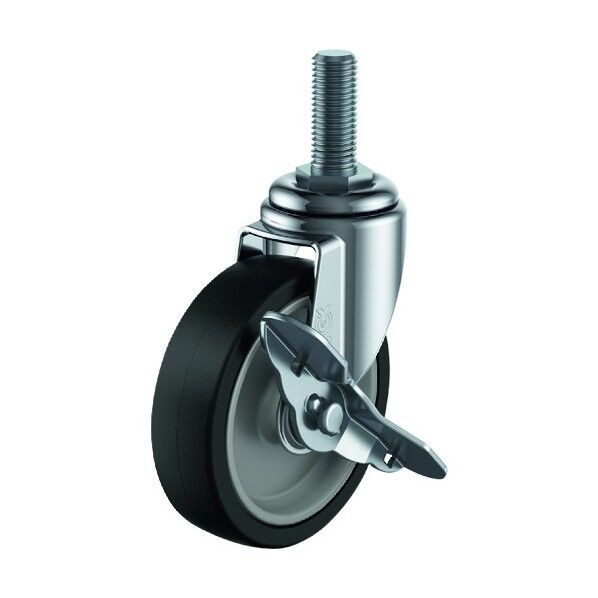 ねじ込みキャスターS付 自在車100径ナイロンホイルゴム車輪 ET-100NRS-W3/4-40 1点