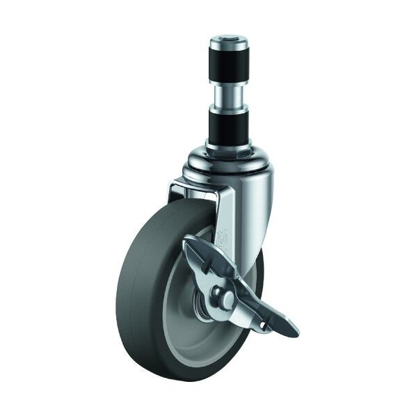 ゴムパイプ19径差込み式エラストマーキャスターS付き自在100径 ETF-100ELS-19 1点