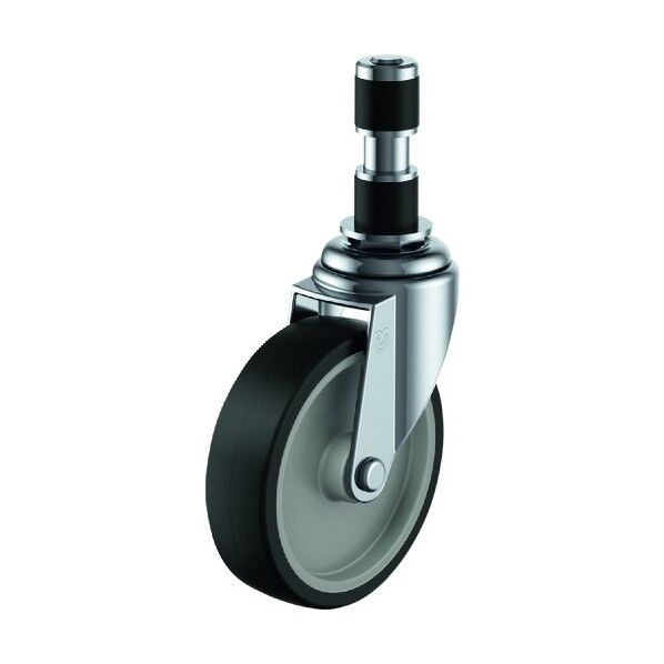 ゴムパイプ22径差込キャスター自在車 100径ナイロンホイルゴム車 ETF-100NR-22 1点