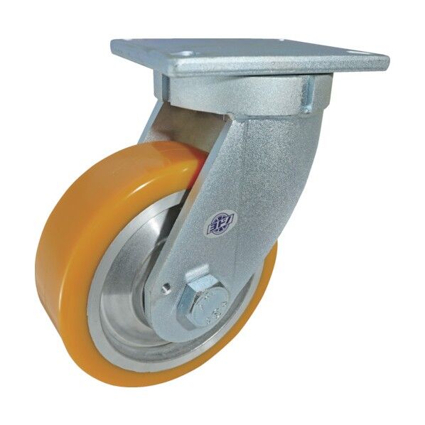 プレート式重荷重用キャスター(アルミダイキャストホイールウレタン車) 自在