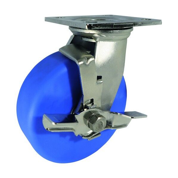 重荷重用ステンレス製ストッパー付自在車MCナイロン車付 AMC-SJM150 ST