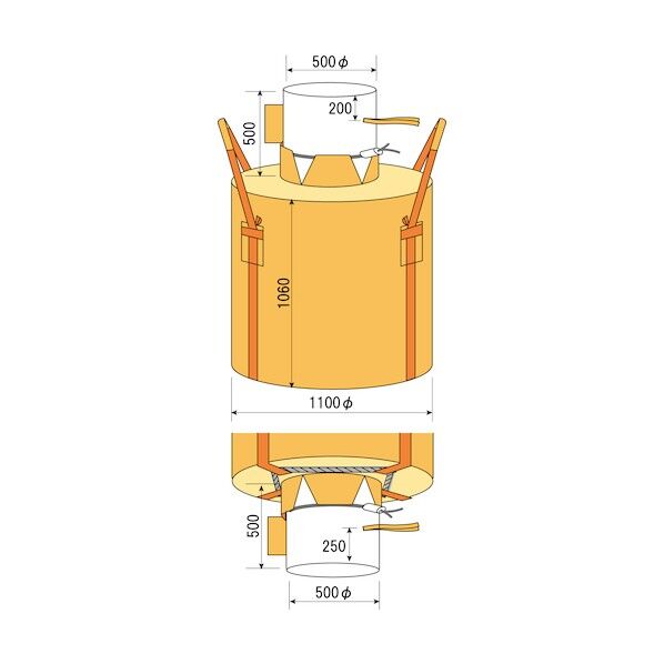 コンテナバッグ丸型注入口・排出口付