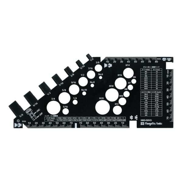 SK ナット&ボルトゲージ 快段目盛付 NBG-02KD 1個...