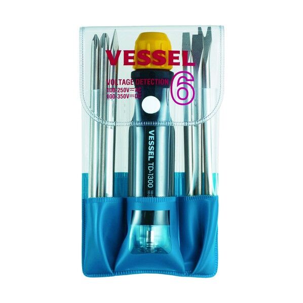 ベッセル 検電差替6本組ドライバーセット(低圧用)TD-1300L TD-1300L 6本...