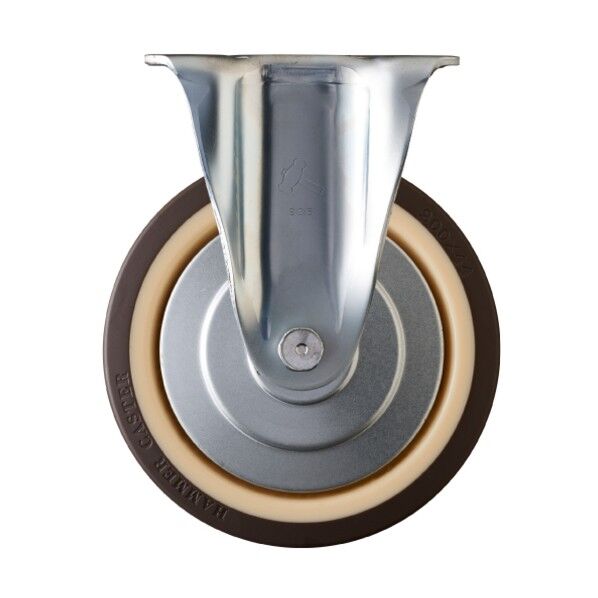 プレート式キャスター 400SR 固定式 ウレタン車輪(ナイロンホイール・ラジアルボールベアリング)