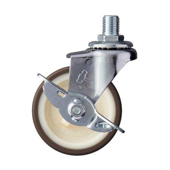 ねじ込み式キャスター 旋回式 ウレタン車輪(ナイロンホイール) M12 ストッパー付