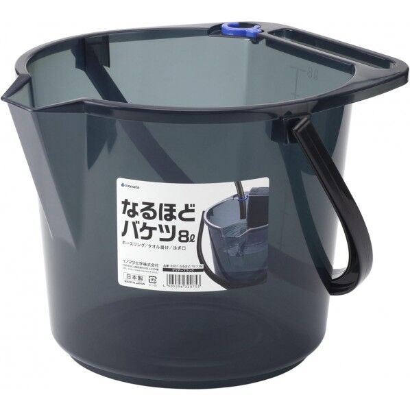 イノマタ化学 #3207なるほどバケツ8Lクリアーブラック #3207 1点...