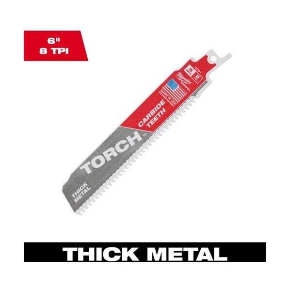 TORCH 金工用カーバイドレシプロソーブレード 8TPI 152mm(1本) 48-00-5201 1個