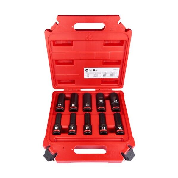 ディープインパクトソケット 1/2インチ(12.7mm)角 10PCS セット