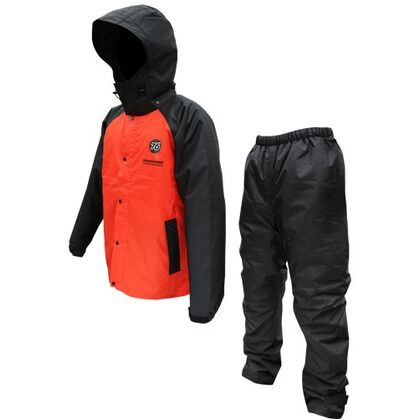76防水防寒スーツ ブラック/レッド カッパ W763-BR-M 1着