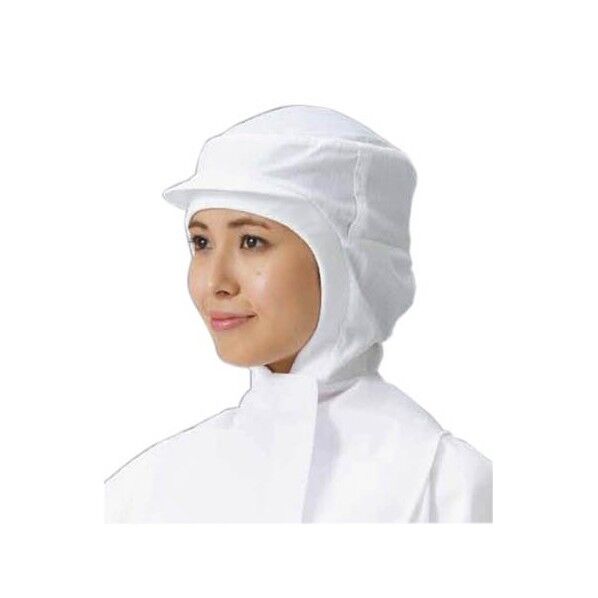 快適ドライフィール ツバ付きフード(白) Lサイズ CR4964-1 1枚