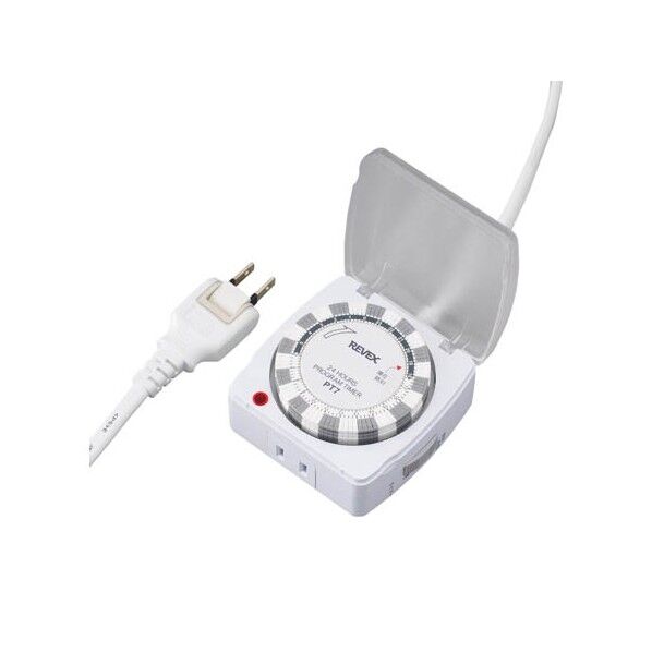 プログラムタイマーEXP ホワイト 送信機：W４３ｍｍ×D２０ｍｍ×H６８ｍｍ、受信機：W６１ｍｍ×D３３ｍｍ×H１００ｍｍ PT77 1