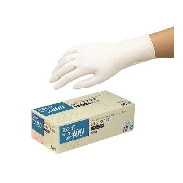 #62049 ラテックス手袋 L 100枚入