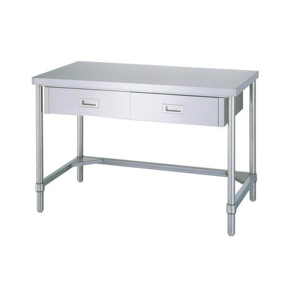ステンレス作業台(片面引出・三方枠)