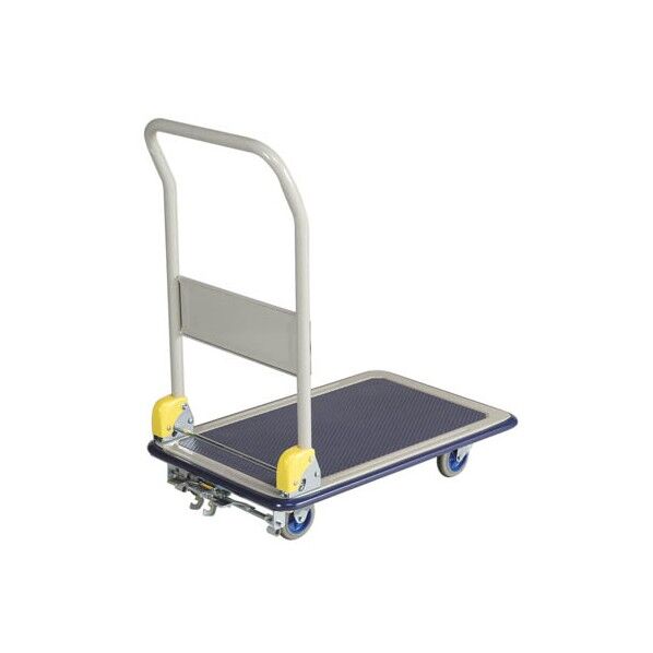 大型スチール台車 ハンドル折りたたみ式 フットブレーキ付 NHT-306 1点