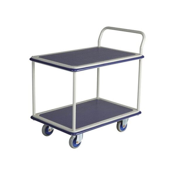 スチール台車(2段) 小型 フットブレーキ付 完成品 760×480×H850mm NHT-104+FB 1台