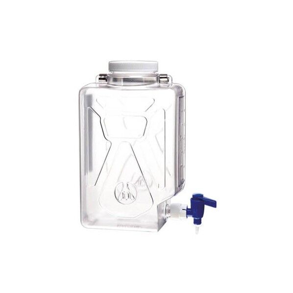 ナルゲン透明活栓付角型瓶 220×153×361mm9L 5-058-01 1個