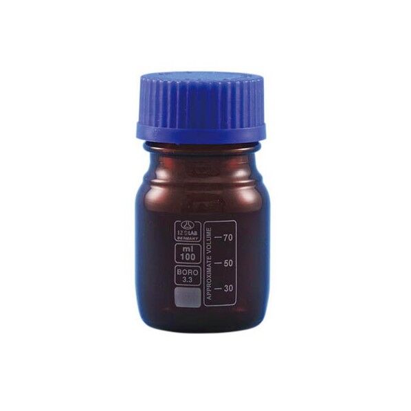 ねじ口瓶(茶 青蓋付 ISOLAB)