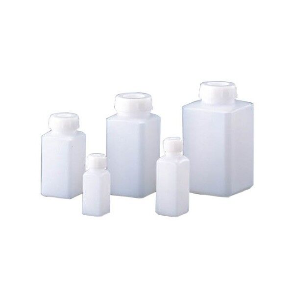 ポリ角型規格瓶(中栓付)