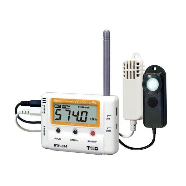 ワイヤレスデータロガー(子機)温度・湿度・照度・UV×各1ch