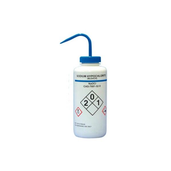薬品識別洗浄瓶 LDPE製 250mL SodiumHypochlorite(次亜塩素酸ナトリウム) 561015 1個