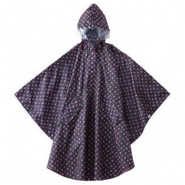 KW-724PHお出かけポンチョBKピンクハート