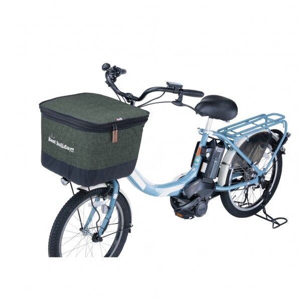 2段式前カゴカバデニムカーキ