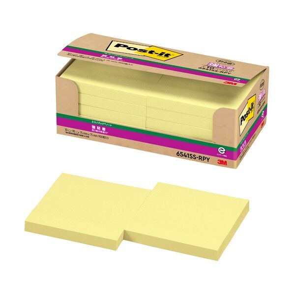 ポストイットエコノパック強粘着ノート イエロー 6541SS-RPY 900枚