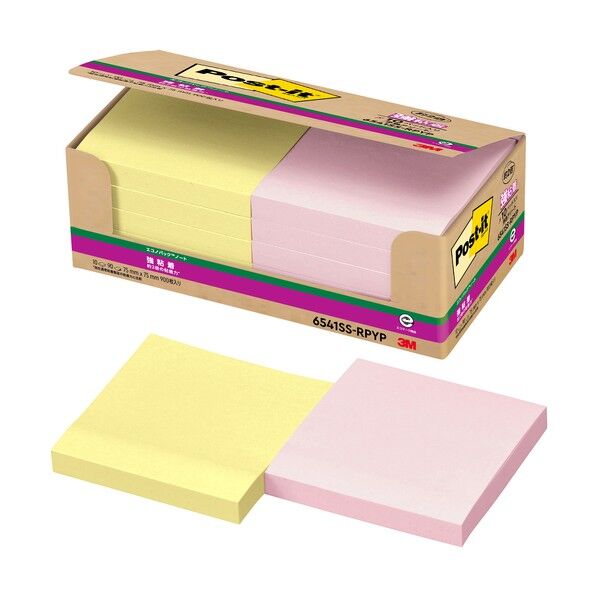 ポストイットエコノパック強粘着ノート イエロー・ピンク 6541SS-RPYP 900枚