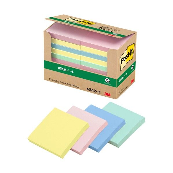 ポストイット 経費節減再生紙パワーP混色 6542-K 1個
