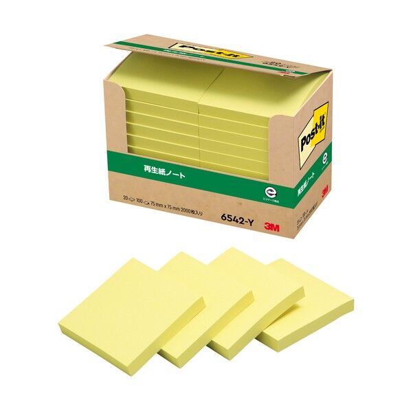 ポストイット 経費節減再生紙パワーP 6542-Y 1箱
