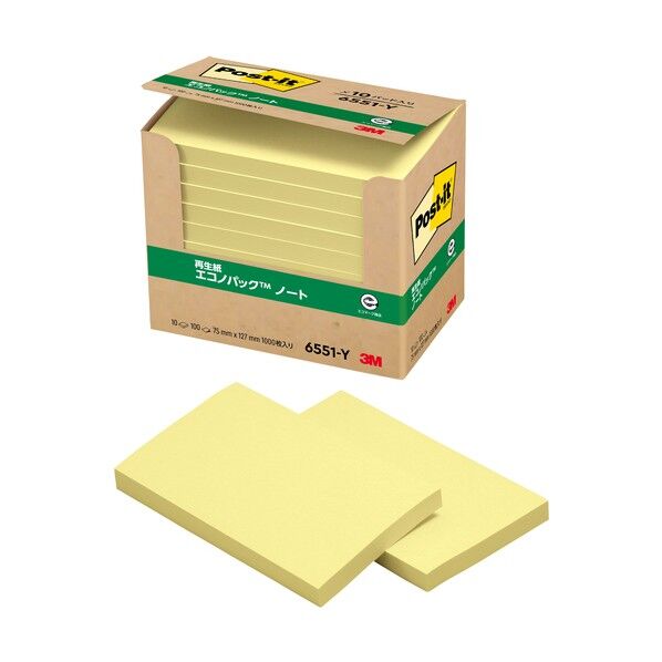 ポストイットノートお買い得パック 6551-Y 1000枚