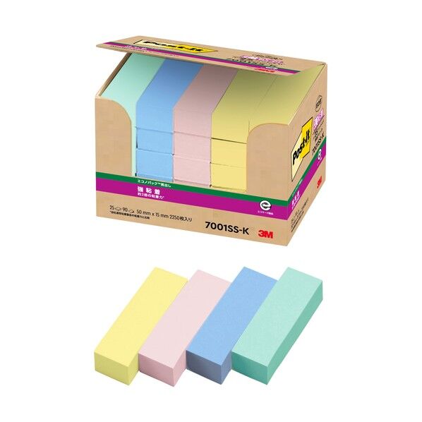 ポストイットエコノ強粘着見出 パステ 7001SS-K 2250枚