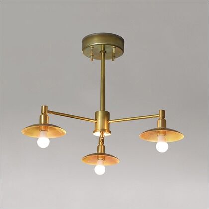 インダストリアルライト 真鍮生地3灯ペンダントライト