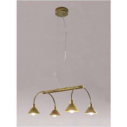 インダストリアルライト 真鍮生地4灯ワイヤー吊ペンダントライト