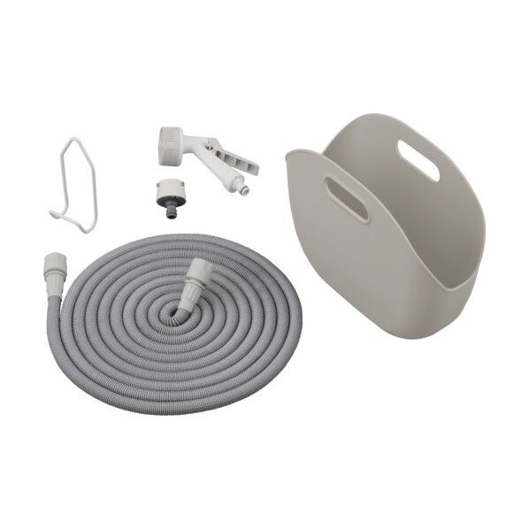 201324 伸縮ホースポータブルセット 15m ライトグレー