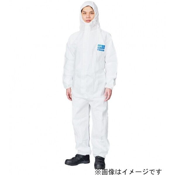 P6040フード付きカバーオールM白
