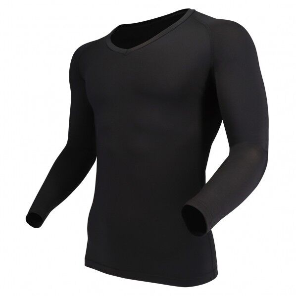 JW-639黒S冷感消臭ロングスリーブVネック