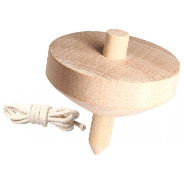 木製ゴマ(ヒモ付)無着色 φ70