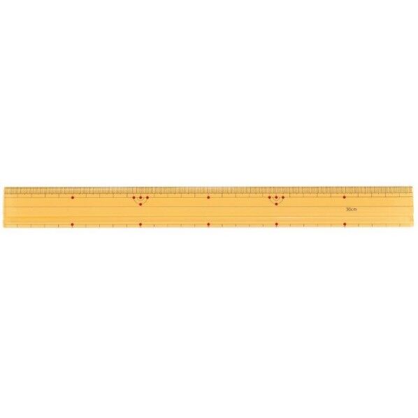 プラ製ものさし 30cm 両目盛り みぞ付