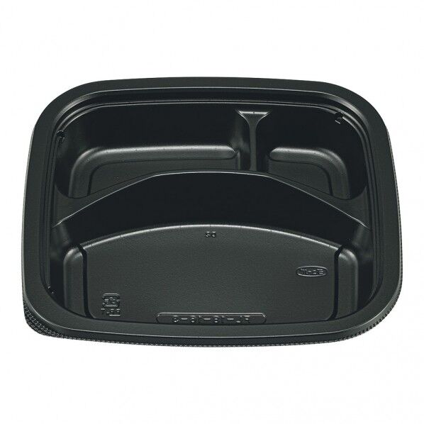 エフピコチューパ 冷凍対応容器(50入)FL-18-16 3仕切黒本体 黒 CP800975 50個...