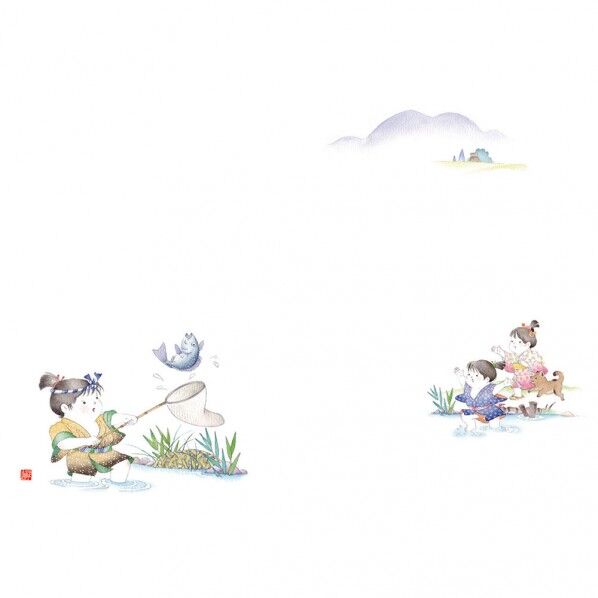 尺3 テーブルマット(100枚入) わらべ魚捕り